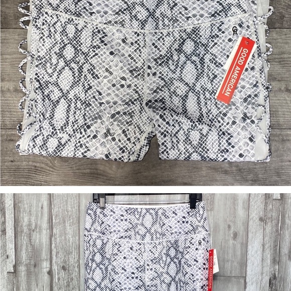 NWT Good American Python mesh side leggings - Picture 1 of 8